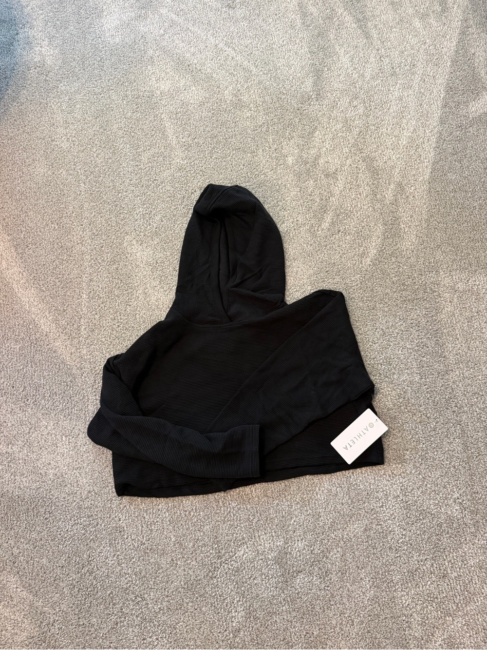 Athleta Black Hooded Crop Top